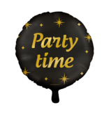 Classy Folieballon Party Time Zwart/Goud (46cm)