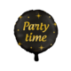 Classy Folieballon Party Time Zwart/Goud (46cm)
