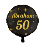 Classy Folieballon Abraham 50 Jaar Zwart/Goud (46cm)