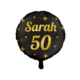 Classy Folieballon Sarah 50 Jaar Zwart/Goud (46cm)