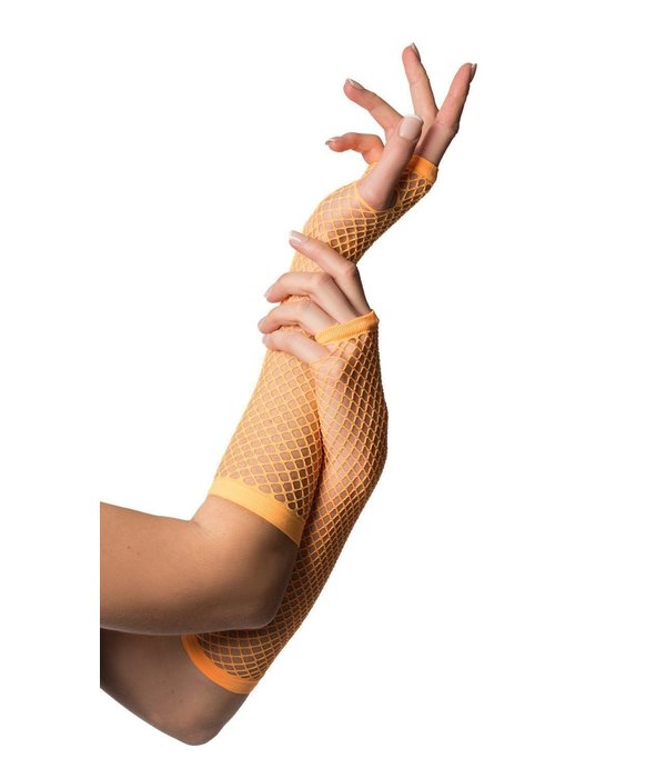 Nethandschoenen elleboog fluor oranje