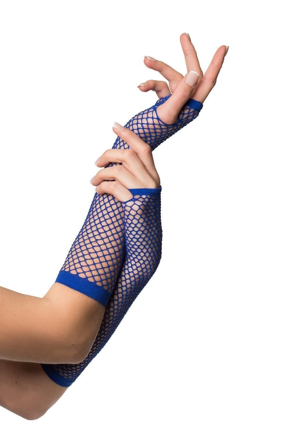 Vingerloze Handschoenen Lang Visnet Blauw afbeelding
