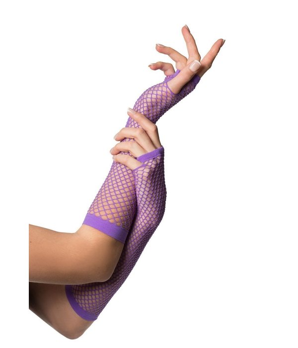 Vingerloze Handschoenen Lang Visnet Paars
