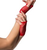 Vingerloze nethandschoenen kort rood