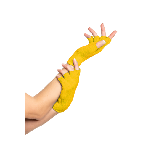 Vingerloze handschoenen geel