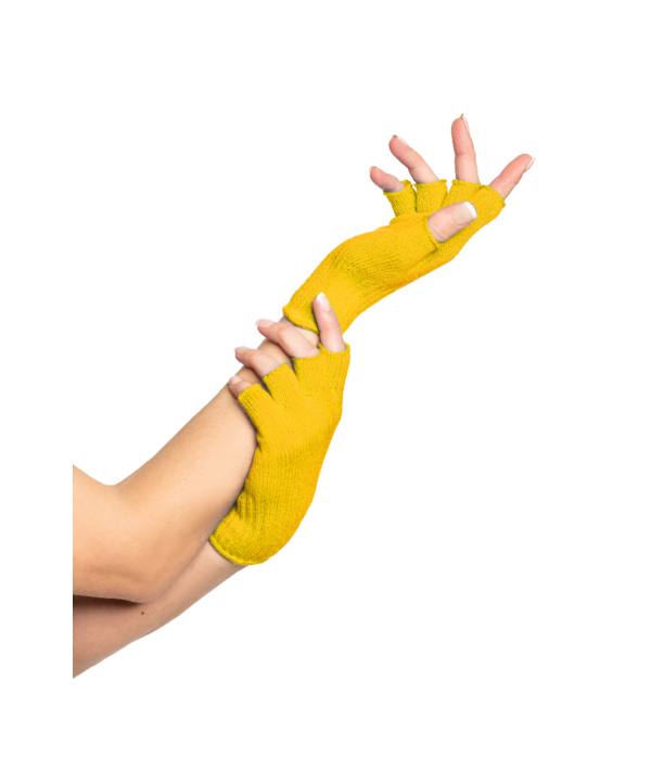Vingerloze handschoenen geel