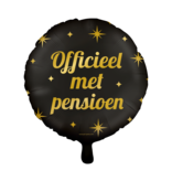 Classy Folieballon Pensioen Zwart/Goud (46cm)