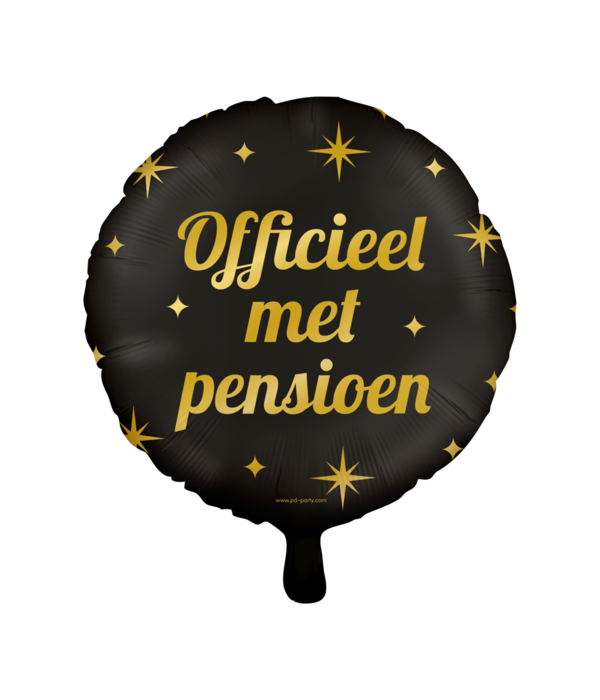 Classy Folieballon Pensioen Zwart/Goud (46cm)