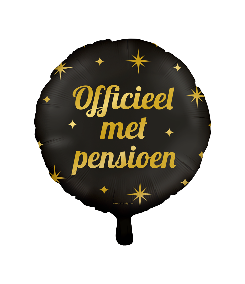 Classy Folieballon Pensioen Zwart/Goud (46cm) afbeelding