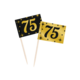 Classy Cocktail Prikkers 75 Jaar Zwart/Goud (50st)