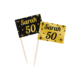 Classy Cocktail Prikkers Sarah 50 Jaar Zwart/Goud (50st)