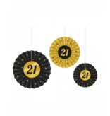 Classy Honeycomb Waaier Set 21 Jaar (3st)