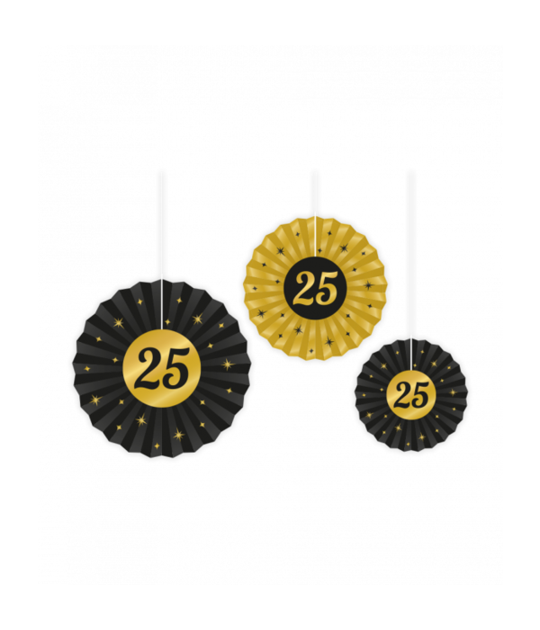 Classy Honeycomb Waaier Set 25 Jaar (3st)