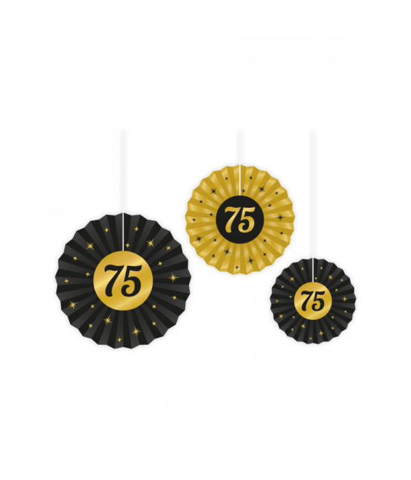 Classy Honeycomb Waaier Set 75 Jaar (3st)