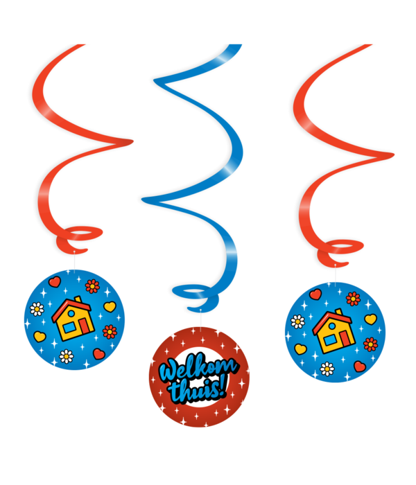 Hangdecoratie Swirls Welkom Thuis Cartoon (3st)
