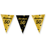 Classy Vlaggenlijn Abraham 50 Jaar Zwart/Goud (10m)