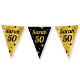 Classy Vlaggenlijn Sarah 50 jaar Zwart/Goud (10m)