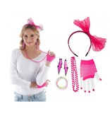 80's Set 5-Delig Neon Roze