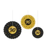 Classy Honeycomb Waaier Set 90 Jaar (3st)