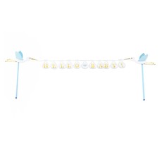 Cake Topper 'Hello Baby' Blauw