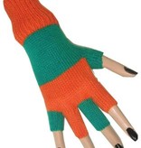Vingerloze handschoenen oranje/groen
