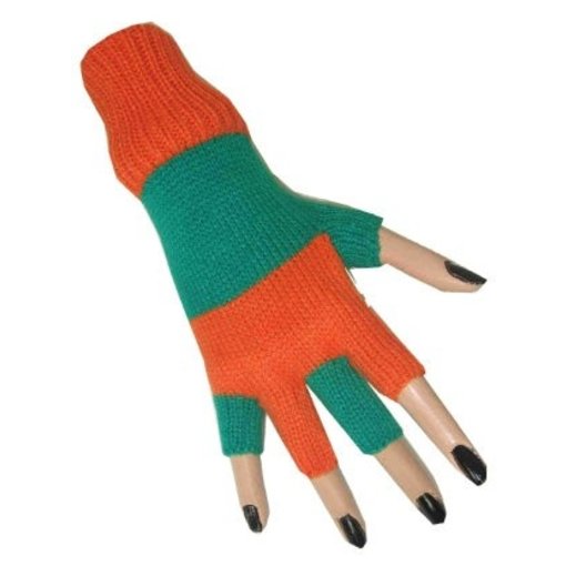 Vingerloze handschoenen oranje/groen
