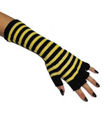 Handschoenen Neon gestreept Geel Vingerloos