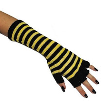 Handschoenen Neon gestreept Geel Vingerloos