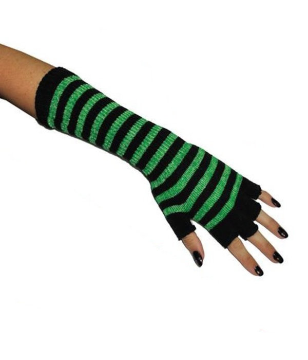 Handschoenen Neon gestreept Groen Vingerloos