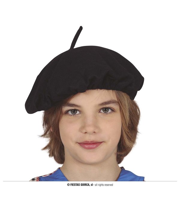 Franse Baret Kind Zwart