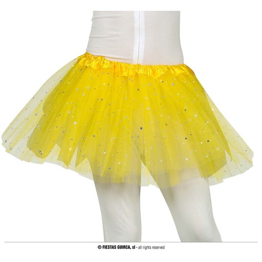 Tutu Geel Met Zilveren Sterren Kind