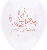 Ballonnen Eid Mubarak Rosé goud/Wit (6st)