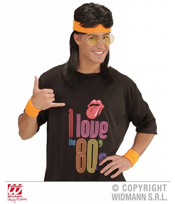 80's zweetband set neon oranje