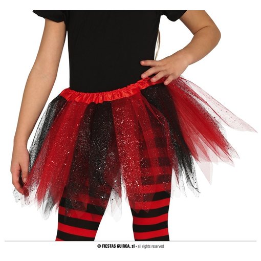 Tutu Rood/Zwart Glitter Kind