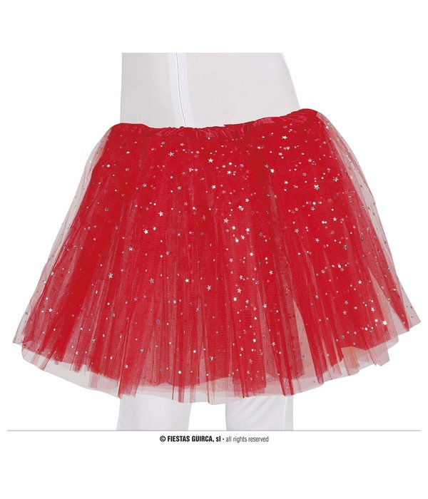 Tutu Rood Met Zilveren Sterren Kind