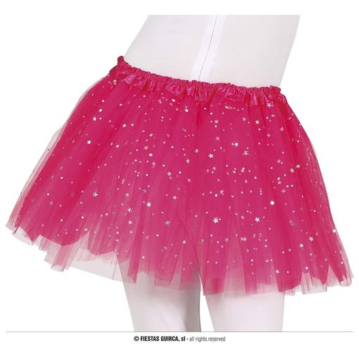 Tutu Fuchsia Met Zilveren Sterren Kind