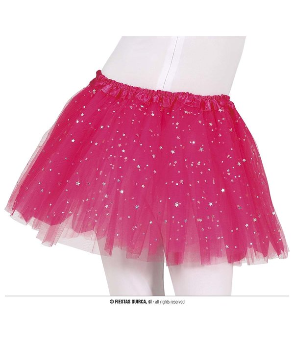 Tutu Fuchsia Met Zilveren Sterren Kind