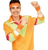 80's zweetband set neon oranje