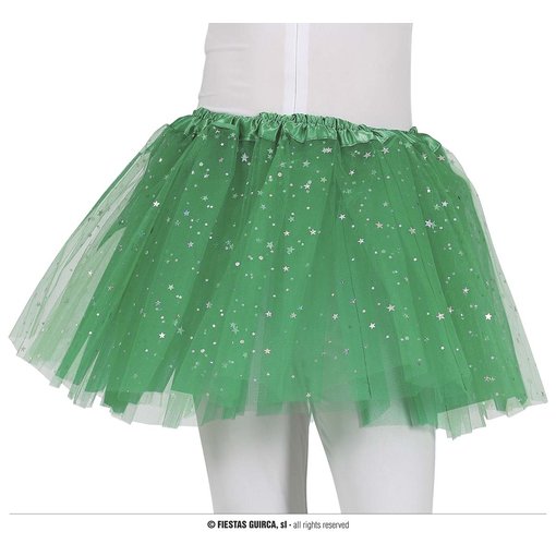 Tutu Groen Met Zilveren Sterren Kind