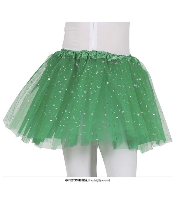 Tutu Groen Met Zilveren Sterren Kind