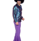 Glimmende Disco Blouse Paars/Blauw Heren