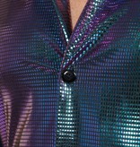 Glimmende Disco Blouse Paars/Blauw Heren