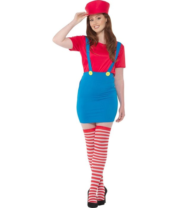 Super loodgieter rood dames kostuum