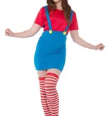 Super loodgieter rood dames kostuum