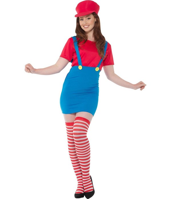 Super loodgieter rood dames kostuum