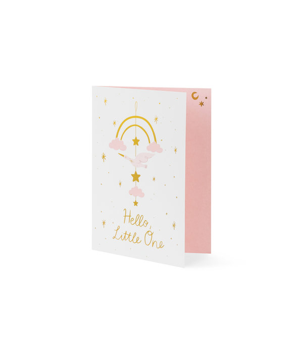 Geboortekaart Met Hangdecoratie Walvis Roze