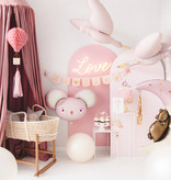 Folieballon Muis Licht Roze (96x64cm)