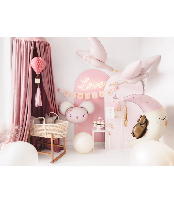 Folieballon Muis Licht Roze (96x64cm)