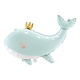 Folieballon Walvis Licht Blauw (93x60cm)