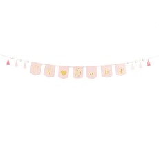 Roze Geboorte Banner 'Oh Baby' Met Tassels (2,5m)